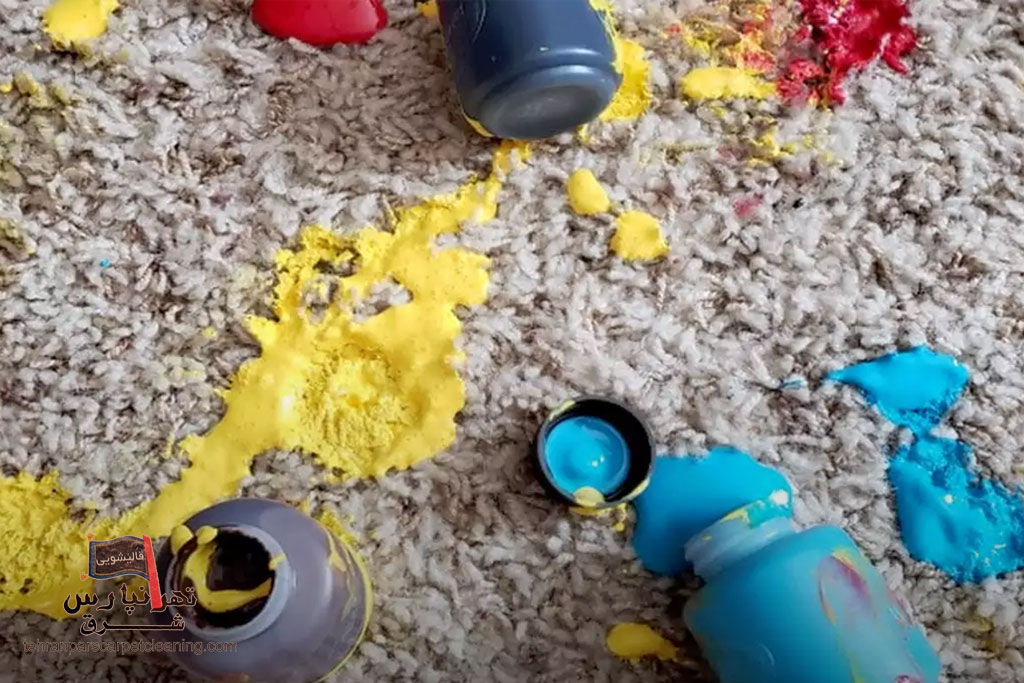 پاک کردن گواش از روی فرش